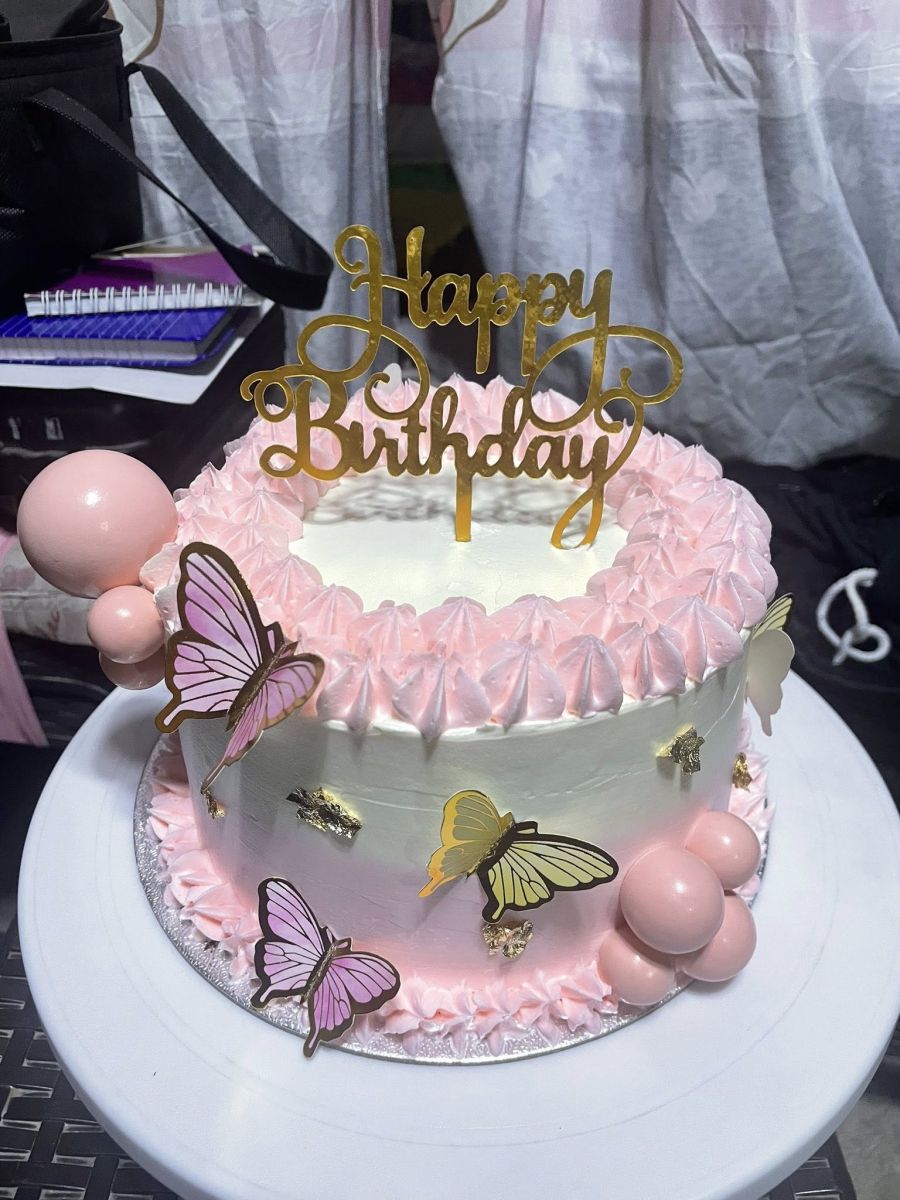 Pink Butterfly Birthday Cake